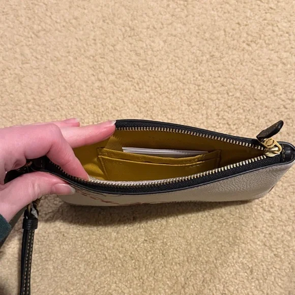 Coach x Keith Haring Disney White Red Black Mickey Mouse Wristlet Cartoon UFO - Picture 3 of 3